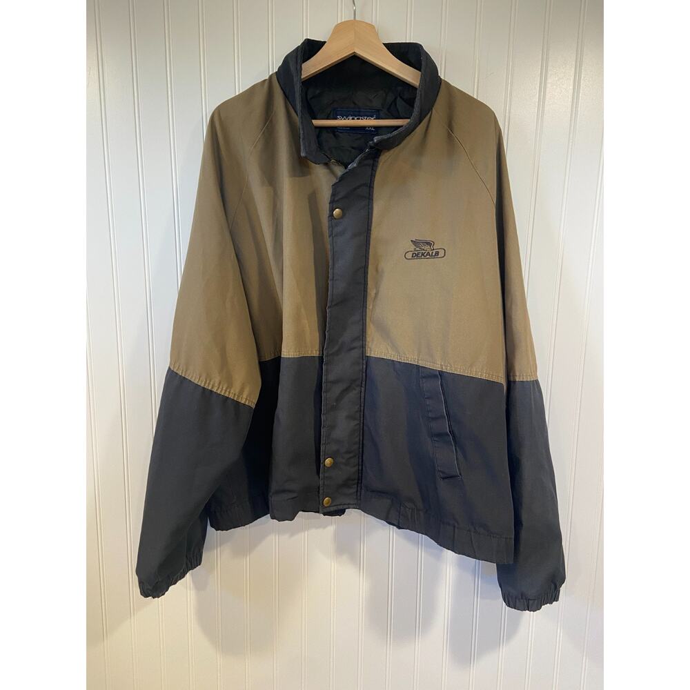 Swingster Jacket Size XXL Dekalb Seeds Button Up Jacket Gray, Tan USA Made